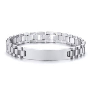 <span class=keywords><strong>Bracciale</strong></span> da Uomo Curvo in Acciaio Inossidabile di Lusso 2025, Best Seller, <span class=keywords><strong>con</strong></span> Barra Incisa per Scritte Personalizzate - Product Image 2