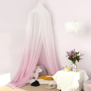 Malla de poliéster plegable tamaño king personalizada mosquitera circular color degradado diseño circular hogar viaje cama puerta Decoración - Product Image 1