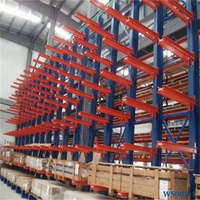 Système de stockage en entrepôt pour grandes barres d'acier Rangement en aluminium et planche de bois Support en porte-à-faux