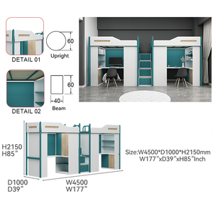 <span class=keywords><strong>2025</strong></span> thiết kế mới Heavy-Duty kim loại <span class=keywords><strong>bunk</strong></span> Loft giường bàn cầu thang sang trọng Giường hiện đại có tính năng ống khung cho trường học phòng ngủ căn hộ - Product Image 3