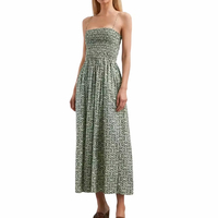 Robe longue sur mesure pour femme, taille empire, col carré, bretelles spaghetti, coupe trapèze, 100 % coton, avec ceintures et imprimé géométrique, vente en gros