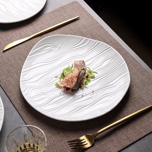European Style 8/10/12 Inch White Irregular <strong>Tapas</strong> Appetizer Salad Steak <strong>Plates</strong> Wholesale Wedding Porcelain <strong>Plate</strong> for Banquet - Product Image 5