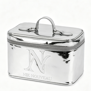 Sac à main pour femme personnalisé haut de gamme, collection argentée, sac durable, trousse de maquillage, différentes tailles, trousse à cosmétiques - Product Image 2