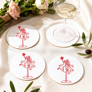 Свадебные сувениры: бумажные подставки под кружки, персонализированные свадебные подставки, индивидуальные подставки, персонализированный свадебный подарок, подарок на девичник - Product Image 2