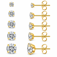 Boucles d'oreilles classiques minimalistes en acier inoxydable plaqué or 18 carats, hypoallergéniques, accessoires haut de gamme pour femmes, usine Kaishee
