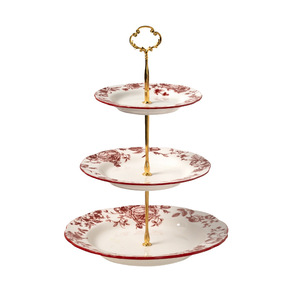 Plateau à fruits multicouche pour la maison, plateau en céramique à double ou triple étage pour l'heure du thé - Product Image 1