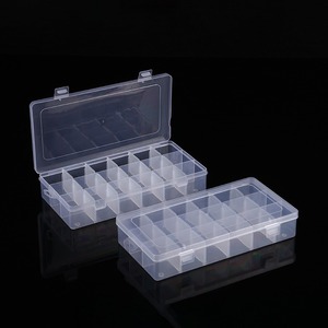 Boîte de rangement en plastique transparent à 18 compartiments détachables pour bijoux, outils de nail art, organisateur de bureau - Product Image 3