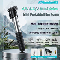Pompe à main en métal légère, mini pompe à air portable pour vélo avec valve Presta et Schrader pour vélo de route et VTT