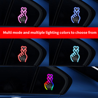 Luz LED Solar Multifunción para Coche, Luz Ambiental Colorida con Sensor de Luz, Carga USB, Luz Triangular para Ventana