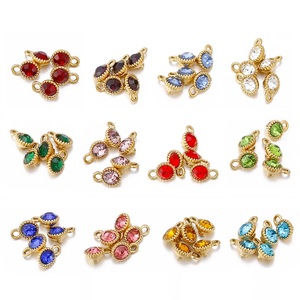 Stainless Steel 12 batu kelahiran jimat berlian imitasi kristal manik-manik liontin untuk Kalung Gelang Anting membuat perhiasan temuan - Product Image 4