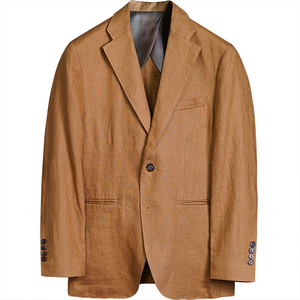 <span class=keywords><strong>Ropa</strong></span> de lino de algodón italiano de un solo pecho Single West Business Casual Thin Color sólido Hombres Slim Fit Traje blazer - Product Image 5