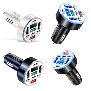 ที่ชาร์จในรถยนต์ USB หลายพอร์ตอะแดปเตอร์ชาร์จเร็วสุดสำหรับซัมซุง ไอโฟน ไอแพด ออปโป้ หัวเว่ย วันพลัส วีโว่โทรศัพท์แอนดรอยด์ใหม่ - Product Image 1