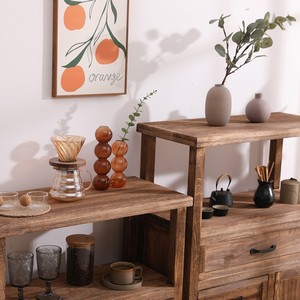 New Chinese style <b>sideboard</b>, American retro solid wood tea cabinet, wall-mounted <b>storage</b> cabinet, multi-functional shelf, can - Product Image 2