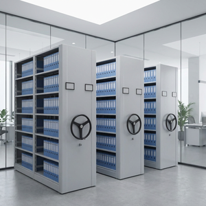 Estantería Móvil para Biblioteca Escolar con Cerradura, Metálica, Ajustable, de Alta Densidad, para Almacenamiento de Libros y Recursos, para Almacén u Hospital - Product Image 1