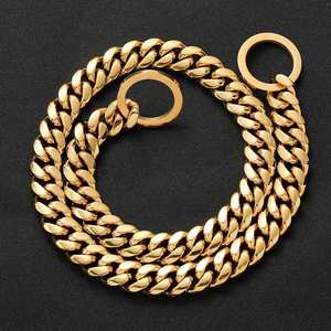 2024 थोक स्टेनलेस स्टील चांदी सोना पर्ची चोक कुत्ते की चेन हार - Product Image 4