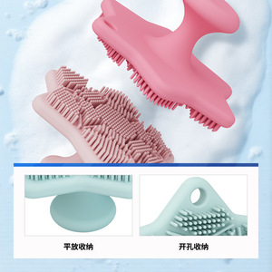 Brosse nettoyante pour le visage, poils en silicone doux, conception hexagonale, nettoyage en profondeur, manuelle, portable, pour le nettoyage des pores - Product Image 5