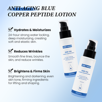 Vente en gros de lotion anti-âge au peptide de cuivre pour le visage hydratant réparation de la peau traitement raffermissant et anti-rides