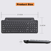 Touchpad Nirkabel Bluetooth dengan Penyangga Terintegrasi, Kontrol Media Mudah untuk Tablet Kantor, Komputer, Laptop, Keyboard