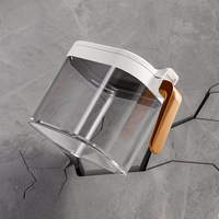 Boîte à assaisonnements en plastique murale pour cuisine domestique, conteneur de rangement moderne pour sel, glutamate monosodique, poivre et condiments, avec couvercle et cuillère, style tiroir