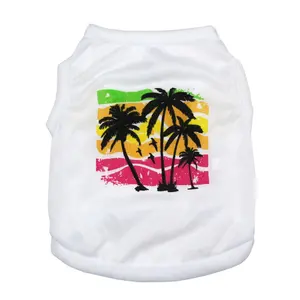 공장 가격 저렴한 빈 하와이 인쇄 개 옷 통기성 여름 셔츠 애완 동물 셔츠