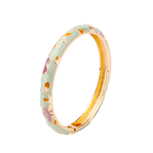 Pulsera de Esmalte Personalizada con Diseño de Flor de Lila para Mujer, Brazaletes de Moda, Joyería - Product Image 1