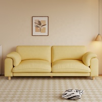 Muebles de sala de estar de Diseño Popular, precio barato, sofá Seccional de lujo amarillo de tela cómoda grande con reposabrazos para el hogar