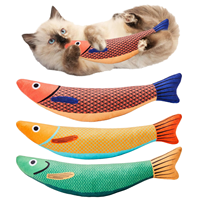 Jouet interactif pour chat, jouet à chatouiller en forme de poisson, doux et durable, avec herbe à chat