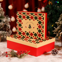 Boîte d'emballage en carton à impression personnalisée recyclable réutilisable produit de qualité supérieure ensemble de cadeaux de Noël avec sac à main, feuille d'or rose