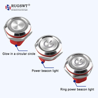 Interrupteur à bouton-poussoir de qualité industrielle SUS304 SUS316 avec connecteur filaire, lumière LED RVB multicolore personnalisée, IP67