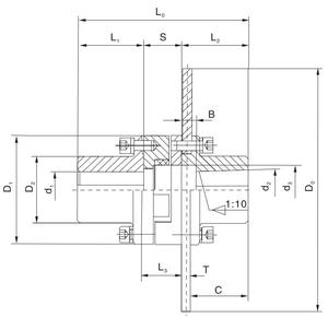 ข้อต่อเพลาแบบยืดหยุ่นสำหรับดอกพลัมพร้อมดิสก์เบรก - Product Image 2