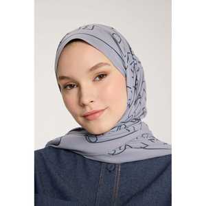 Velo de protección solar Pure Tone para mujer, largo, de poliéster, con patrón geométrico, color plata ahumado - Product Image 2