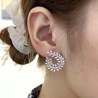 Boucles d'oreilles clous en or massif 14K 18K certifiées IGI, serties de diamants brillants de 1 carat cultivés en laboratoire, luxueuses pour mariage, pour femme