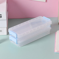 Trousse à crayons transparente double couche de grande capacité Boîte de rangement multifonctionnelle pour lunettes de bureau et papeterie