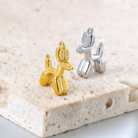 Acier inoxydable DIY Bijoux PVD Or Plaque Ballon Chien Charme Pendentif Debout Petit Chiot Pendentif Bijoux