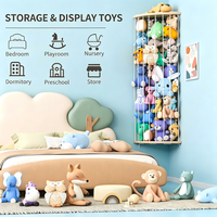 Support d'angle en bois pour peluches, organisateur de jouets en peluche suspendu à longueur réglable