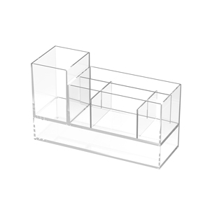 Organisateur de comptoir empilable et ensemble de rangement multifonctionnel avec diviseur amovible motif ligne noire - Product Image 2
