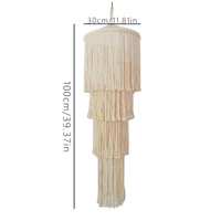 Home Boho Decor Tenture Murale Pendentif Lumière Bohème Fait Main Coton Corde Tissé Macramé Abat-Jour