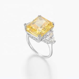 <span class=keywords><strong>Bague</strong></span> de Cocktail en argent Sterling <span class=keywords><strong>2023</strong></span> pour femme, bijoux en argent Sterling 925, diamant de <span class=keywords><strong>canari</strong></span>, zircon cubique, nouvelle collection - Product Image 3