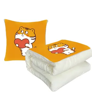 The Same Pillow Blanket for the 2022 Games Useful Cartoon Design Kids Cushion Blanket