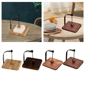 Wholesale Tabletop Wooden Tissue <b>Box</b> Holder Napkin <b>Storage</b> Rack Restaurant Desktop <b>Paper</b> Organizer Home Decoration Case - Product Image 2