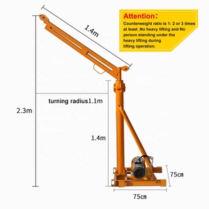 Factory Small Mobile Lifting Round Jib 180 Degree <strong>Mini</strong> <strong>Construction</strong> <strong>Lift</strong> Crane, 220V 380V Power Supply for Sale - Product Image 2