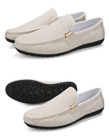 Chaussures décontractées pour hommes, style coréen, à enfiler, respirantes, en PU, avec doublure en coton, antidérapantes, taille 45, collection été 2026