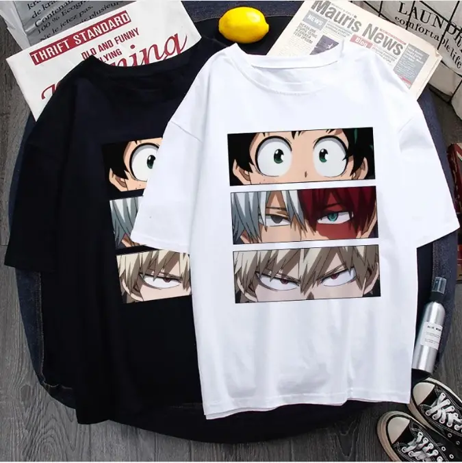 My Hero Academia Funny Cartoon T Shirt Men Boku No Hero Academia anime T-shirt Himiko Toga Graphic Tshirt Hip Hop Top Tees Male