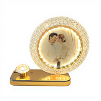 Lampe de table LED en acrylique vente en gros cadre photo LED avec lampe miroir cadeau de mariage et d'anniversaire cadre photo personnalisé
