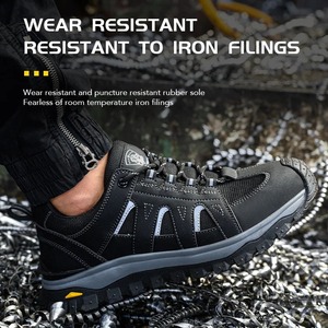 <span class=keywords><strong>Scarpe</strong></span> <span class=keywords><strong>Antinfortunistiche</strong></span> Nere per Uomo in Microfibra e Rete, Antiscivolo, Antiperforazione, Ammortizzanti, Leggere per Magazzino e Ferrovia - Product Image 3