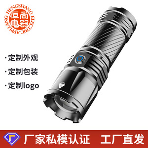 ไฟฉายกลางแจ้งแบบยืดหดได้ กันน้ำ ชาร์จไฟได้ LED ความเข้มสูง ระยะไกล พร้อมครีบระบายความร้อนแบบครีบฉลาม - Product Image 4
