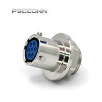Connecteur électrique circulaire industriel PSCCONN série FQN (FQN12, FQN14, FQN24, FQN30) à 2, 4, 9, 14, 26, 32 broches, fiche et prise aviation