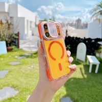 Nouvelles coques de téléphone portable en TPU, acrylique et métal avec support magnétique et béquille, finition mate, pour iPhone 17 Pro Max, 18 Pro, 17, 16, 15