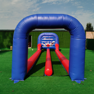 Jeu de carnaval <span class=keywords><strong>IRIS</strong></span> Bowling gonflable Double piste de bowling gonflable avec quilles pour enfants et adultes - Product Image 1