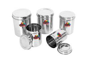 Material de cocina con estilos de tapa para caja de almacenamiento de contenedores de condimentos, juego de Dabba de uso diario Premium, cilindro de acero inoxidable - Product Image 6